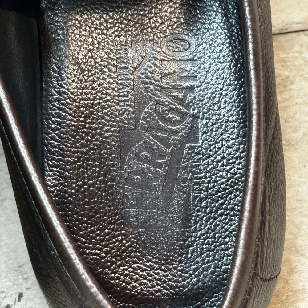 Salvatore Ferragamo Mens Brown Pebbled Leather Monk Strap Loafers 13LC 15780 9